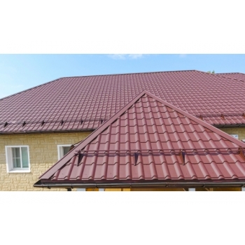 ГРАНД ЛАЙН Металлочерепица камея 0,5 Satin Matt RAL 3005 красное вино ГРАНД ЛАЙН Металлочерепица камея 0,5 Satin Matt RAL 3005 красное вино