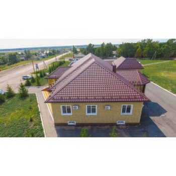 ГРАНД ЛАЙН Металлочерепица камея 0,5 Satin Matt RAL 3005 красное вино ГРАНД ЛАЙН Металлочерепица камея 0,5 Satin Matt RAL 3005 красное вино