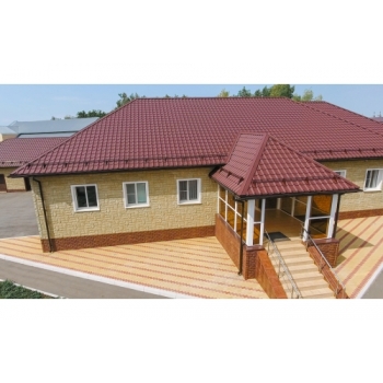 ГРАНД ЛАЙН Металлочерепица камея 0,5 Satin Matt RAL 3005 красное вино ГРАНД ЛАЙН Металлочерепица камея 0,5 Satin Matt RAL 3005 красное вино