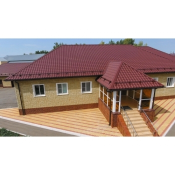 ГРАНД ЛАЙН Металлочерепица камея 0,5 Satin Matt RAL 3005 красное вино ГРАНД ЛАЙН Металлочерепица камея 0,5 Satin Matt RAL 3005 красное вино