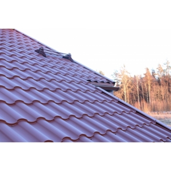 ГРАНД ЛАЙН Металлочерепица кредо 0,5 Satin Matt RAL 3005 красное вино ГРАНД ЛАЙН Металлочерепица кредо 0,5 Satin Matt RAL 3005 красное вино
