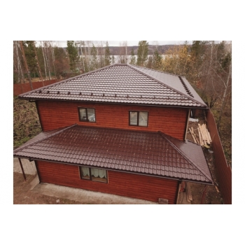 ГРАНД ЛАЙН Металлочерепица модульная квинта Uno Grand Line c 3D резом 0,5 Satin RAL 8017 шоколад ГРАНД ЛАЙН Металлочерепица модульная квинта Uno Grand Line c 3D резом 0,5 Satin RAL 8017 шоколад