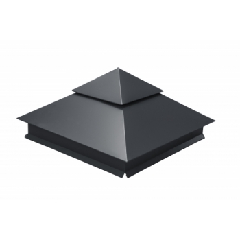 ГРАНД ЛАЙН Колпак на столб двойной 390х390мм 0,5 Satin с пленкой RAL 7024 мокрый асфальт ГРАНД ЛАЙН Колпак на столб двойной 390х390мм 0,5 Satin с пленкой RAL 7024 мокрый асфальт