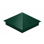 ГРАНД ЛАЙН Колпак на столб 390х390мм 0,5 Satin с пленкой RAL 6005 зеленый мох