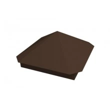 ГРАНД ЛАЙН Колпак на столб Пирамида 325х325мм 0,5 Satin с пленкой RAL 8017 шоколад