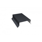 ГРАНД ЛАЙН Парапетная крышка прямая 100мм 0,5 Satin с пленкой RAL 7024 мокрый асфальт (2,5м)