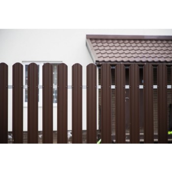 ГРАНД ЛАЙН Штакетник Круглый фигурный 0,45 PE-Double RAL 8017 шоколад ГРАНД ЛАЙН Штакетник Круглый фигурный 0,45 PE-Double RAL 8017 шоколад
