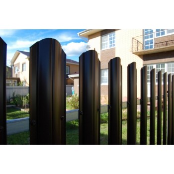 ГРАНД ЛАЙН Штакетник Круглый фигурный 0,5 GreenCoat Pural BT, matt RR2H3 (RAL 7016 антрацитово-серый)
