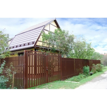 ГРАНД ЛАЙН Штакетник Круглый фигурный 0,45 Drap ST RR 32 темно-коричневый ГРАНД ЛАЙН Штакетник Круглый фигурный 0,45 Drap ST RR 32 темно-коричневый