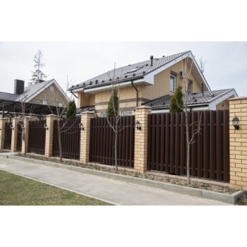 ГРАНД ЛАЙН Штакетник Круглый фигурный 0,4 PE-Double RAL 8017 шоколад