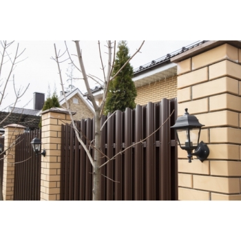ГРАНД ЛАЙН Штакетник Круглый фигурный 0,4 PE-Double RAL 8017 шоколад