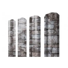 ГРАНД ЛАЙН Штакетник М-образный А фигурный 0,45 Print Elite Fine Stone TwinColor