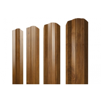 ГРАНД ЛАЙН Штакетник М-образный B фигурный 0,45 Print Elite Golden Wood TwinColor ГРАНД ЛАЙН Штакетник М-образный B фигурный 0,45 Print Elite Golden Wood TwinColor