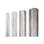 ГРАНД ЛАЙН Штакетник М-образный А фигурный 0,45 Print Elite Snow Wood TwinColor