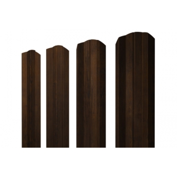 ГРАНД ЛАЙН Штакетник М-образный B фигурный 0,45 Print Elite Chestnut Wood