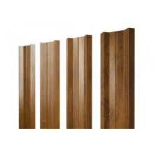 ГРАНД ЛАЙН Штакетник М-образный А с прямым резом 0,45 Print Elite Golden Wood TwinColor