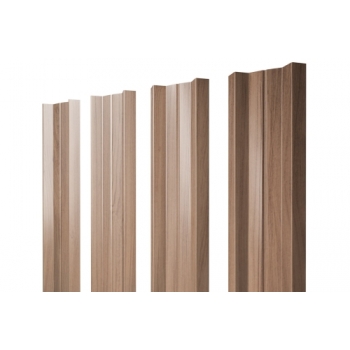 ГРАНД ЛАЙН Штакетник М-образный А с прямым резом 0,45 Print Elite Honey Wood TwinColor ГРАНД ЛАЙН Штакетник М-образный А с прямым резом 0,45 Print Elite Honey Wood TwinColor
