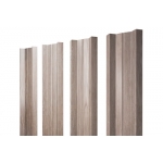 ГРАНД ЛАЙН Штакетник М-образный В с прямым резом 0,45 Print Elite White Wood TwinColor