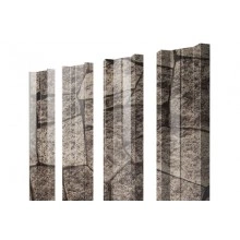 ГРАНД ЛАЙН Штакетник М-образный А с прямым резом 0,45 Print Elite King Stone TwinColor