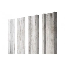 ГРАНД ЛАЙН Штакетник М-образный А с прямым резом 0,45 Print Elite Snow Wood TwinColor