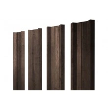 ГРАНД ЛАЙН Штакетник М-образный А с прямым резом 0,45 Print Premium Almond Wood Fresh