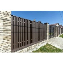 ГРАНД ЛАЙН Штакетник М-образный А с прямым резом 0,45 Drap ST RR 32 темно-коричневый