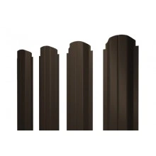 ГРАНД ЛАЙН Штакетник П-образный А фигурный 0,5 GreenCoat Pural BT, matt RR 32 темно-коричневый (RAL 8019 серо-коричневый)