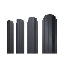 ГРАНД ЛАЙН Штакетник П-образный А фигурный 0,5 Satin RAL 7024 мокрый асфальт