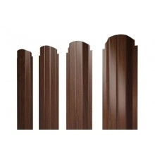 ГРАНД ЛАЙН Штакетник П-образный А фигурный 0,45 Print Elite Choco Wood TwinColor