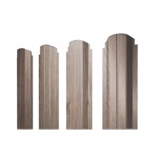 ГРАНД ЛАЙН Штакетник П-образный B фигурный 0,45 Print Elite White Wood TwinColor
