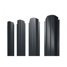 ГРАНД ЛАЙН Штакетник П-образный B фигурный 0,4 PE RAL 7016 антрацитово-серый