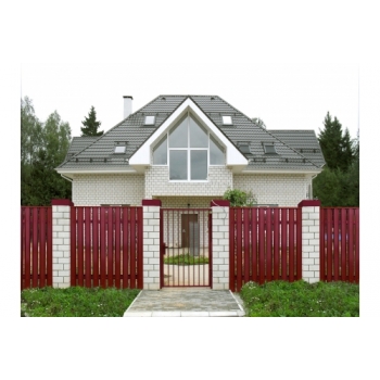 ГРАНД ЛАЙН Штакетник П-образный A с прямым резом 0,5 Satin RAL 3005 красное вино ГРАНД ЛАЙН Штакетник П-образный A с прямым резом 0,5 Satin RAL 3005 красное вино