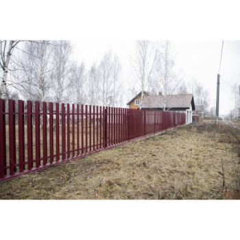 ГРАНД ЛАЙН Штакетник П-образный A с прямым резом 0,5 Satin RAL 3005 красное вино ГРАНД ЛАЙН Штакетник П-образный A с прямым резом 0,5 Satin RAL 3005 красное вино