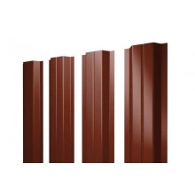 ГРАНД ЛАЙН Штакетник П-образный A с прямым резом 0,5 GreenCoat Pural BT, matt RR 29 красный (RAL 3009 оксидно-красный)