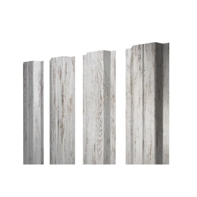 ГРАНД ЛАЙН Штакетник П-образный В с прямым резом 0,45 Print Elite Snow Wood TwinColor