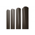 ГРАНД ЛАЙН Штакетник Полукруглый Slim фигурный 0,5 GreenCoat Pural BT RR 32 темно-коричневый (RAL 8019 серо-коричневый)