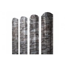 ГРАНД ЛАЙН Штакетник Полукруглый Slim фигурный 0,45 Print Elite Fine Stone TwinColor