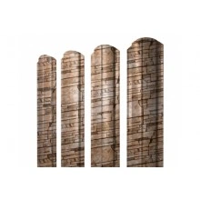 ГРАНД ЛАЙН Штакетник Полукруглый Slim фигурный 0,45 Print Elite Sand Stone TwinColor