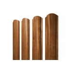 ГРАНД ЛАЙН Штакетник Полукруглый Slim фигурный 0,45 Print Premium Golden Wood