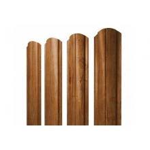 ГРАНД ЛАЙН Штакетник Полукруглый Slim фигурный 0,45 Print Premium Golden Wood