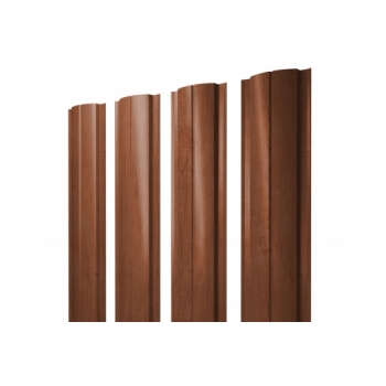 ГРАНД ЛАЙН Штакетник Полукруглый Slim с прямым резом 0,45 Print Elite Rowan TwinColor ГРАНД ЛАЙН Штакетник Полукруглый Slim с прямым резом 0,45 Print Elite Rowan TwinColor