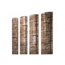 ГРАНД ЛАЙН Штакетник Полукруглый Slim с прямым резом 0,45 Print Elite Sand Stone TwinColor