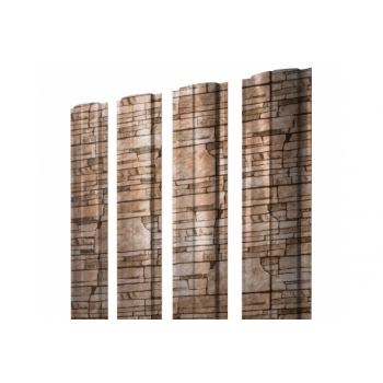 ГРАНД ЛАЙН Штакетник Полукруглый Slim с прямым резом 0,45 Print Elite Sand Stone TwinColor ГРАНД ЛАЙН Штакетник Полукруглый Slim с прямым резом 0,45 Print Elite Sand Stone TwinColor