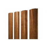 ГРАНД ЛАЙН Штакетник Полукруглый Slim с прямым резом 0,45 Print Premium Golden Wood