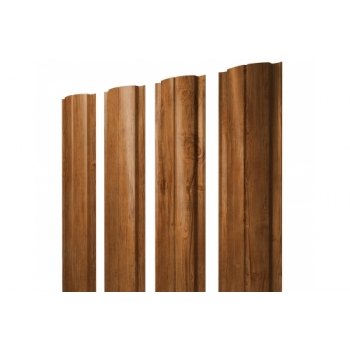 ГРАНД ЛАЙН Штакетник Полукруглый Slim с прямым резом 0,45 Print-Double Elite Golden Wood ГРАНД ЛАЙН Штакетник Полукруглый Slim с прямым резом 0,45 Print-Double Elite Golden Wood
