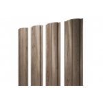 ГРАНД ЛАЙН Штакетник Полукруглый Slim с прямым резом 0,45 Print Elite White Wood TwinColor
