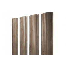 ГРАНД ЛАЙН Штакетник Полукруглый Slim с прямым резом 0,45 Print Elite White Wood TwinColor