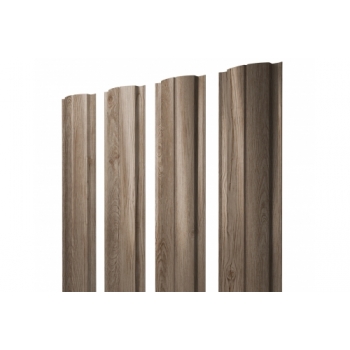 ГРАНД ЛАЙН Штакетник Полукруглый Slim с прямым резом 0,45 Print Elite White Wood TwinColor ГРАНД ЛАЙН Штакетник Полукруглый Slim с прямым резом 0,45 Print Elite White Wood TwinColor