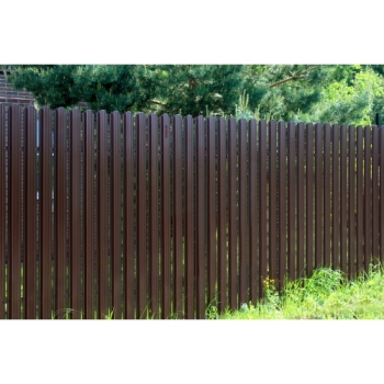 ГРАНД ЛАЙН Штакетник Прямоугольный фигурный 0,45 PE-Double RAL 8017 шоколад