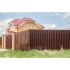 ГРАНД ЛАЙН Штакетник Прямоугольный фигурный 0,4 PE-Double RAL 8017 шоколад ГРАНД ЛАЙН Штакетник Прямоугольный фигурный 0,4 PE-Double RAL 8017 шоколад